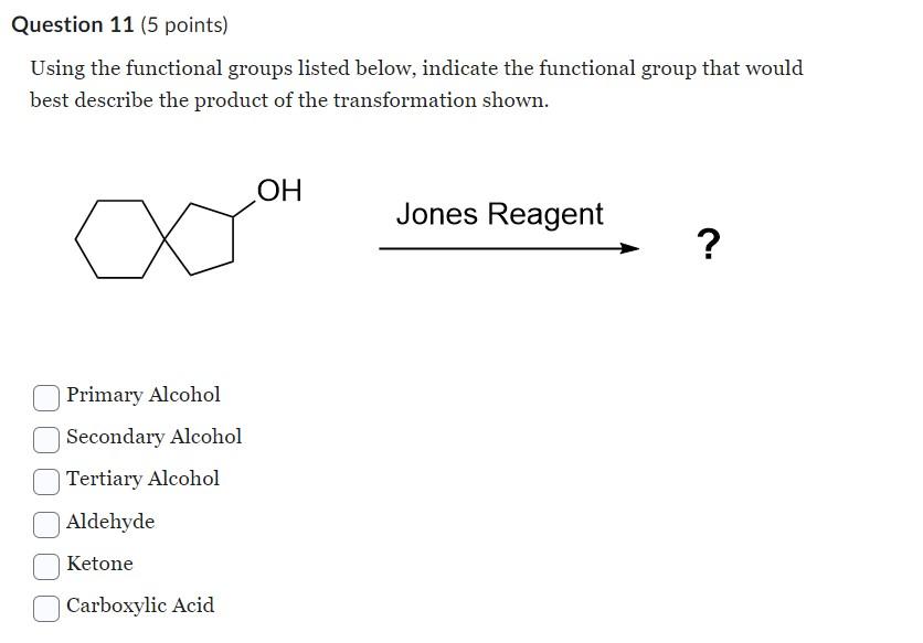  Using the functional groups listed below, indicate the functional group that