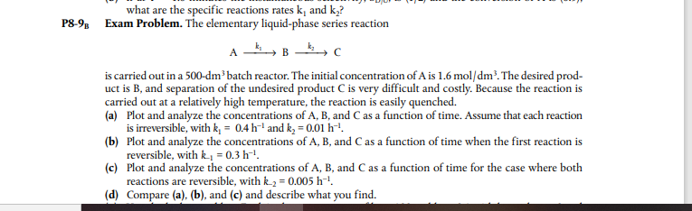 Use python and submit the code what are the specific reactions