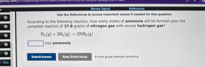  Use the References to access important values if needed for this