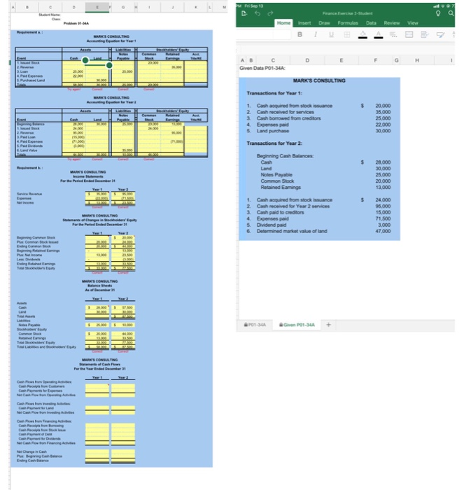  MF Sep 13 Home Insert Draw Formulas Data Review View Given