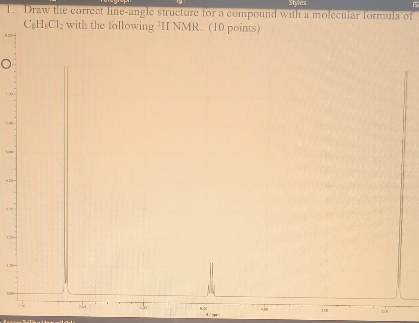 formula of C5H10O with the following 1H NMR. (13 points) 1. Draw