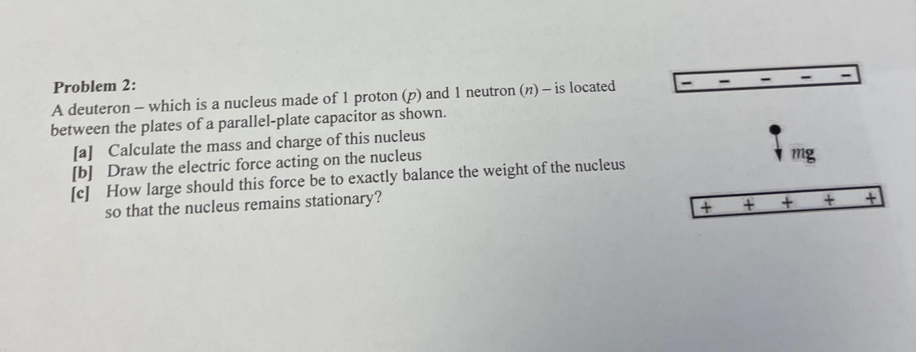  Problem 2: A deuteron - which is a nucleus made of