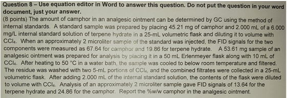 Please help me solve this question and show ALL work! this