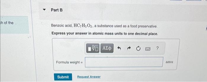 your answer as a chemical formula including phase. Determine the formula weights