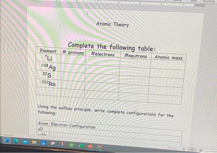  Atomic Theory Comnlota th - C.ll 11 Using the aufbau principle,