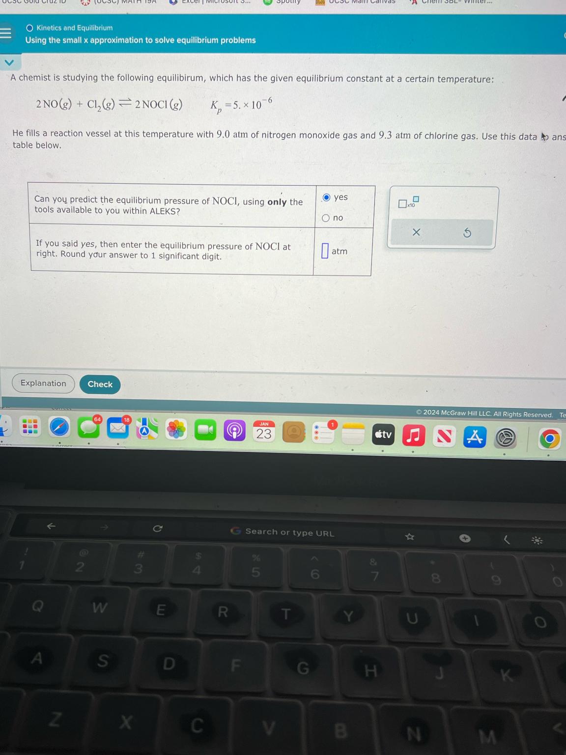  Kinetics and Equilibrium Using the small x approximation to solve equilibrium