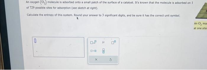  An oxygen (O2) molecule is adsorbed onto a small patch of