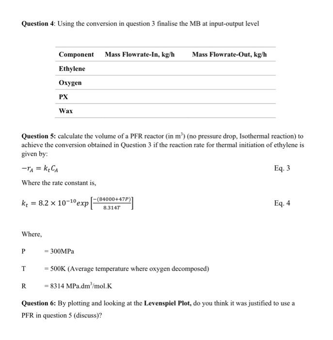  Question 4: Using the conversion in question 3 finalise the MB