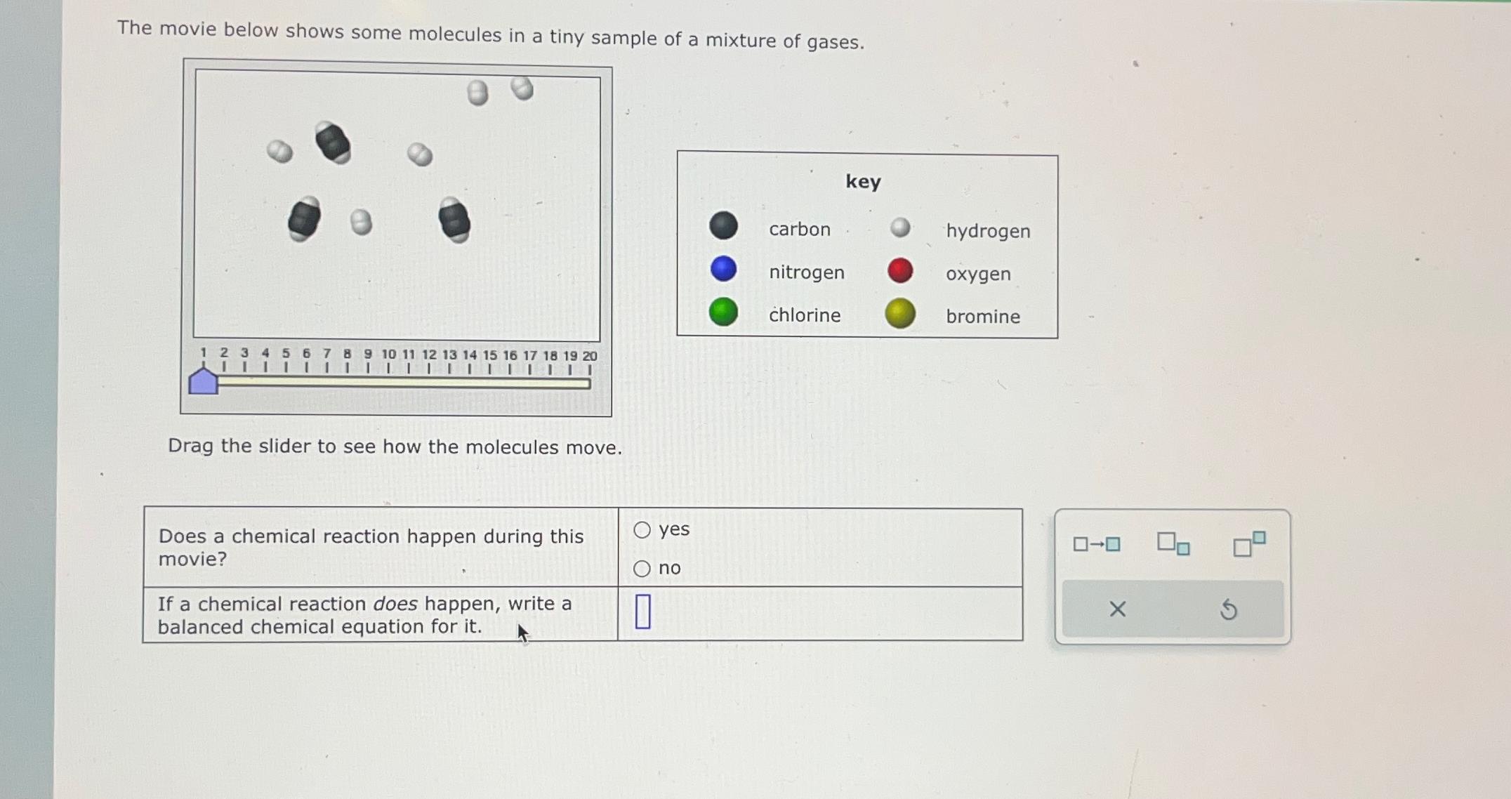  The movie below shows some molecules in a tiny sample of