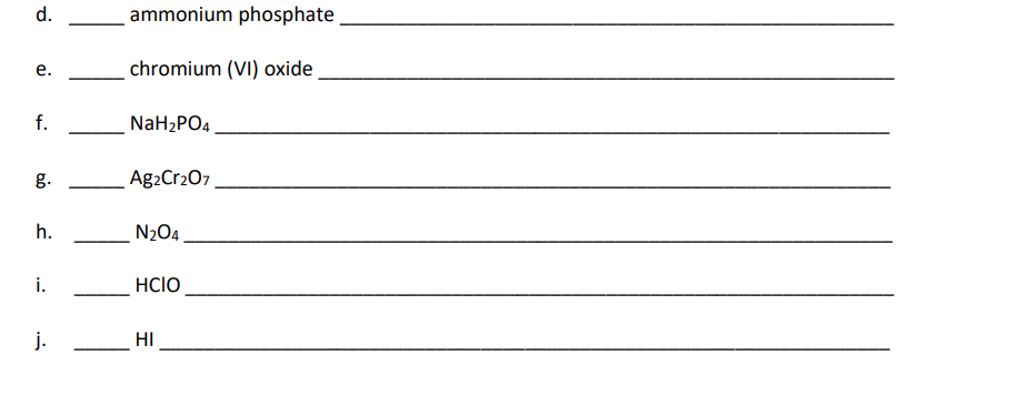  Indicate the type of compound (I = ionic, M = molecular/covalent,