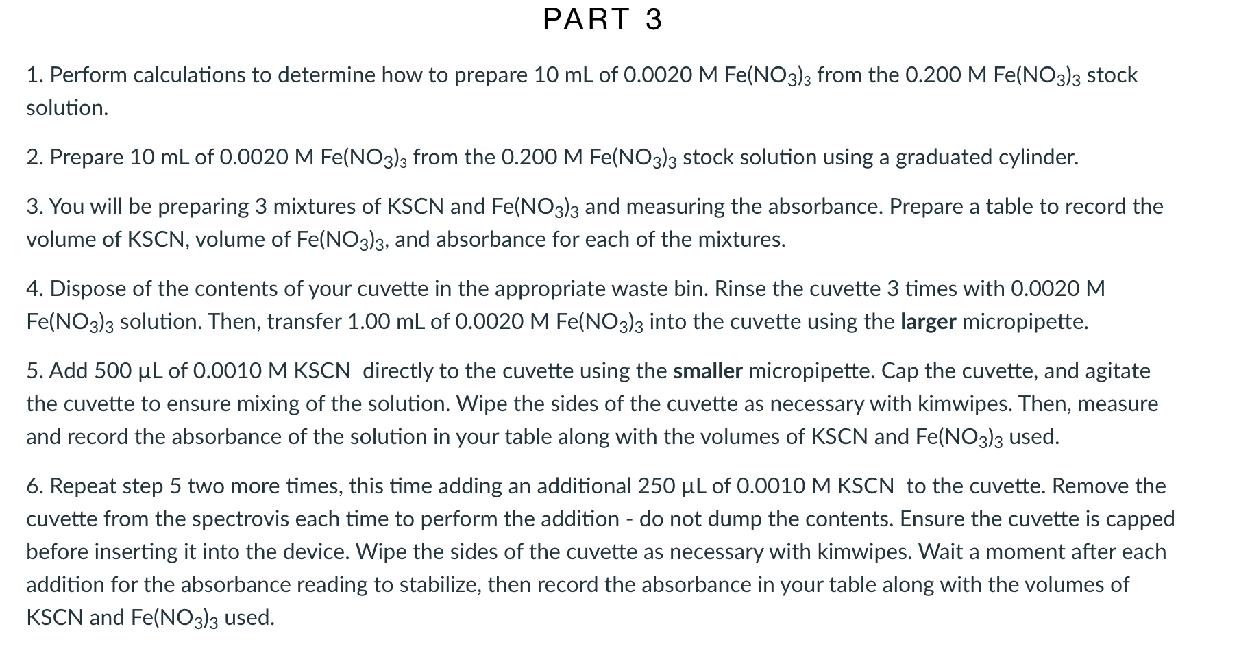  Please perform the calculation in step 1 and please create the