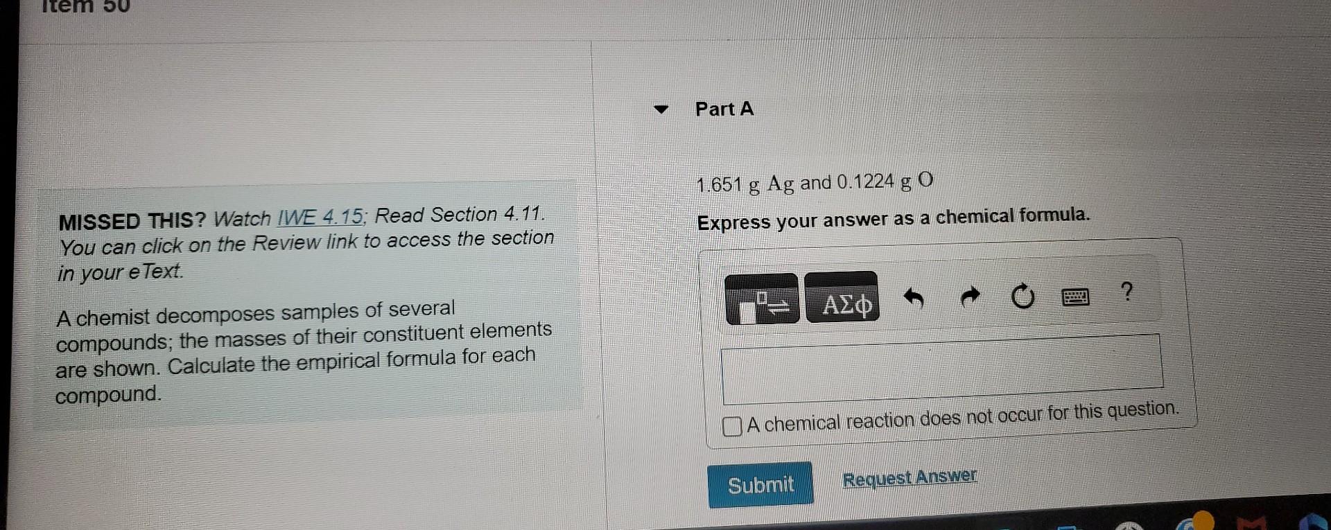 please answer asap. MISSED THIS? Watch IWE 4.15; Read Section 4.11.