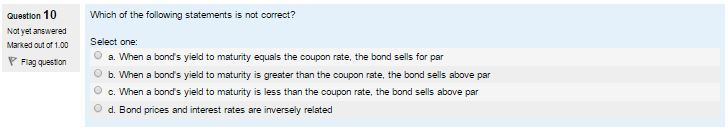 Multiple choice simple finance! please answer thank you! (NO EXPLANIATION NEEDED) Which