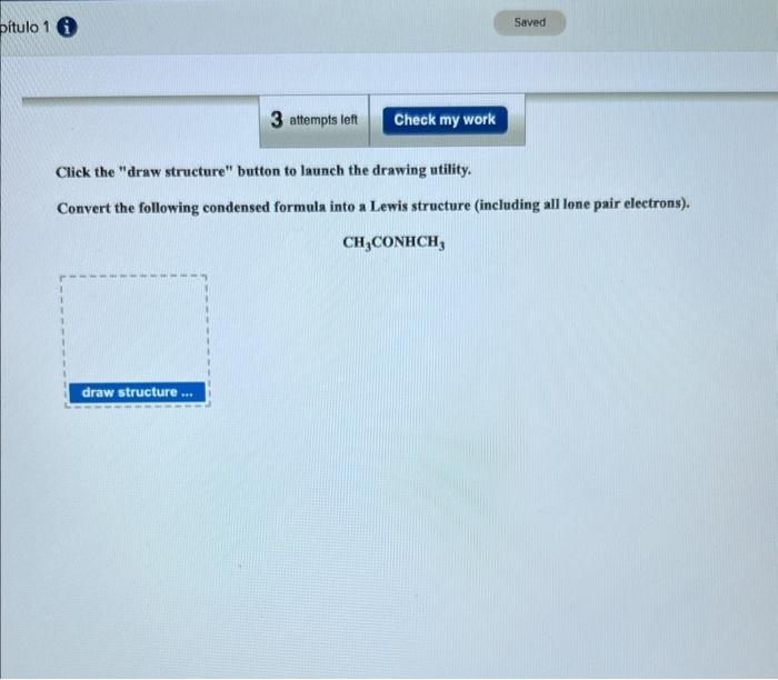  Click the "draw structure" button to launch the drawing utility. Convert
