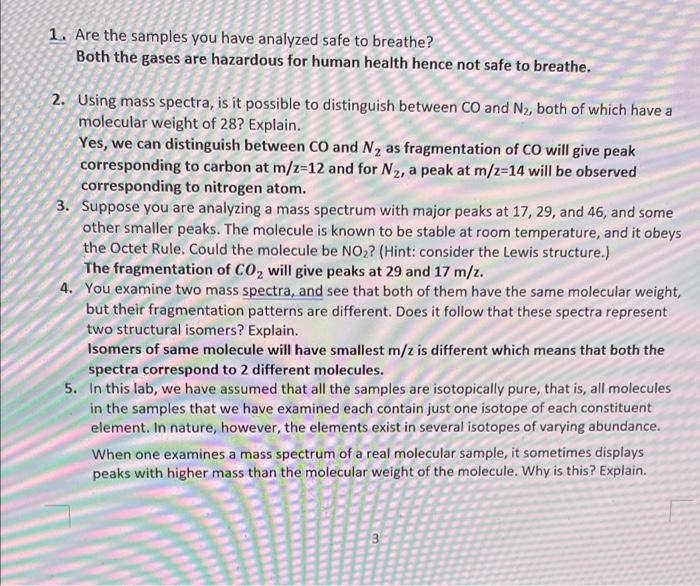 2 (40 points) Contains Heavy Isotope Report molecular weight for compound with
