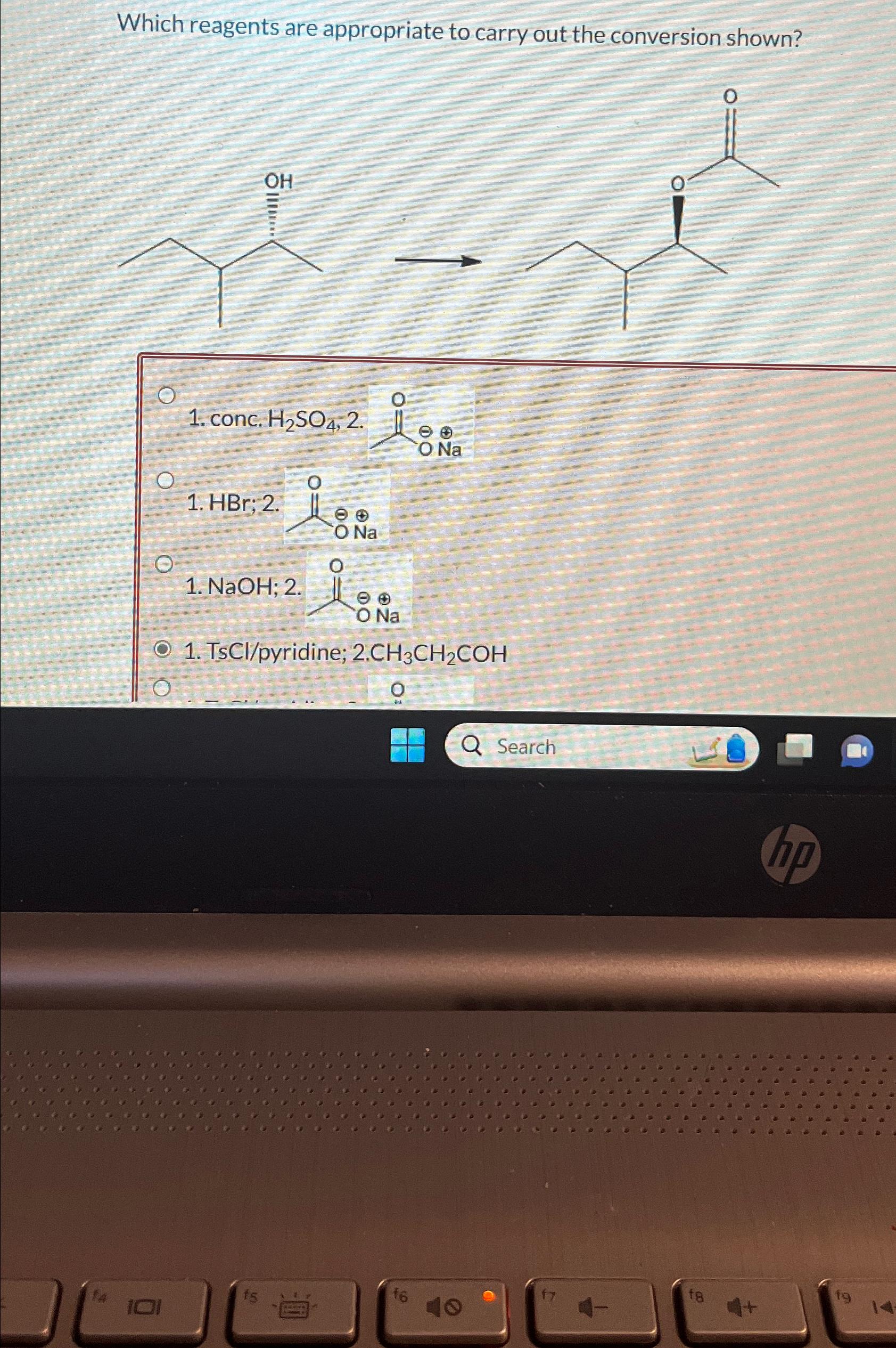  Which reagents are appropriate to carry out the conversion shown? o