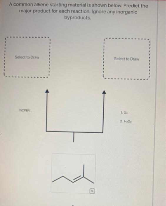  A common alkene starting material is shown below. Predict the major