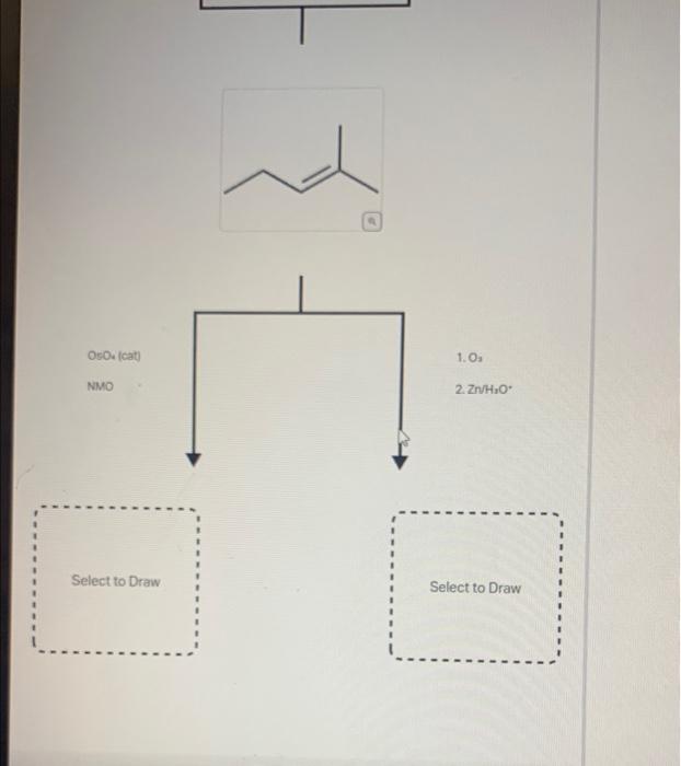 product for each reaction. Ignore any inorganic byproducts. OsO4 (cat) NMO 1.