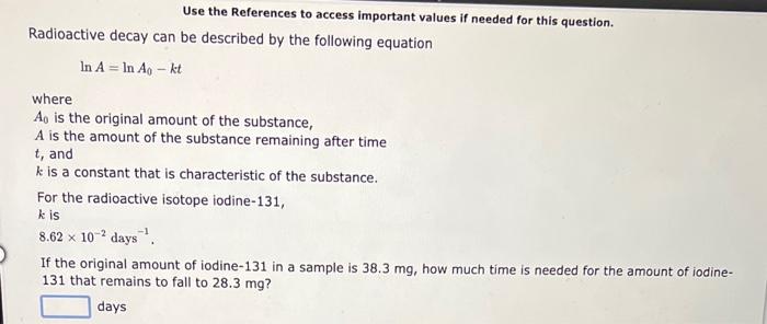  Use the References to access important values if needed for this