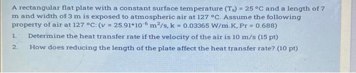 pls quickly and clear A rectangular flat plate with a constant surface