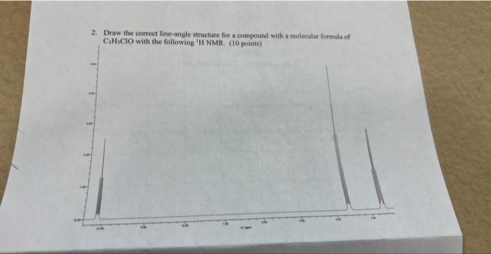 molecular formula of C3H5ClO with the following ' H NMR. (10 points)