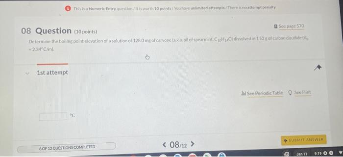 570 Freezing point depression is a colligative property. 1st attempt MSec Periodic