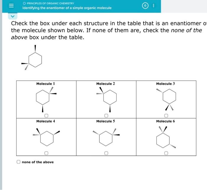  Check the box under each structure in the table that is