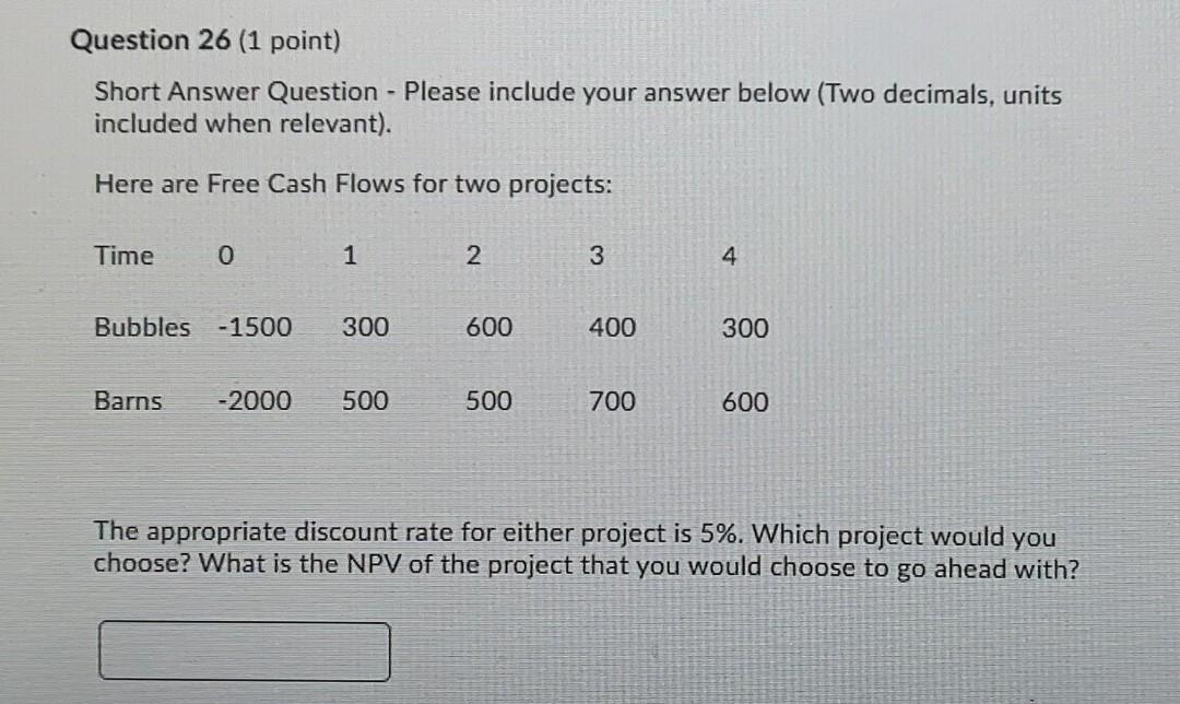  Help me plss Question 26 (1 point) Short Answer Question -