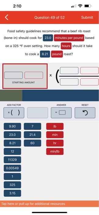 rib roast (bone-in) should cook for based on a 325F oven setting.