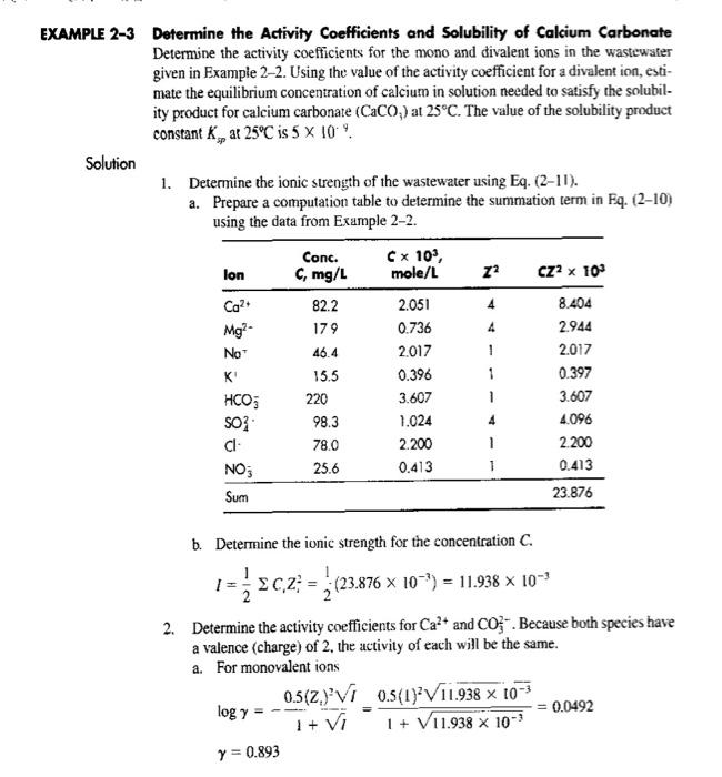 ionic strength for C. Also, determine the minimum solubility of calcium if