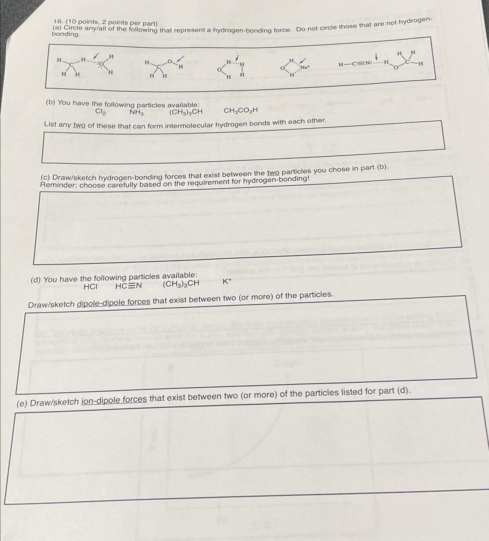  (10 points, 2 points per part) (a) Circle any/all of the