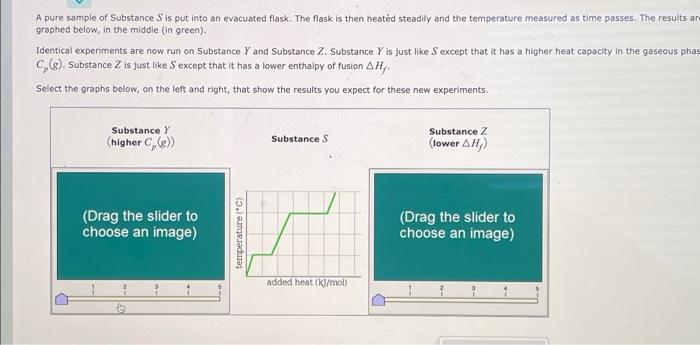  for answer, Substance Y can have a different graph than Substance