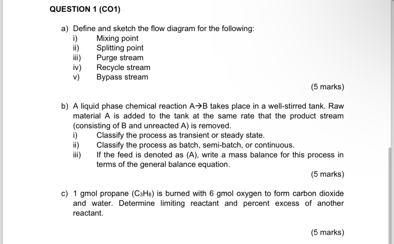  QUESTION 1(CO1) a) Define and sketch the flow diagram for the