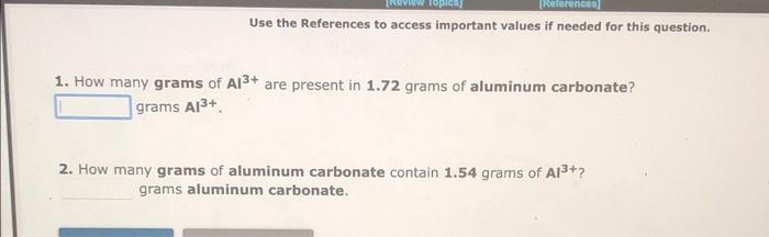  Use the References to access important values if needed for this