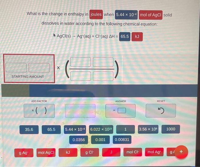 Please answer in same format. What is the change in enthalpy in