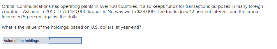  Orbital Communications has operating plants in over 100 countries. It also