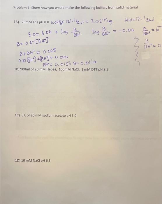  Problem 1. Show how you would make the following buffers from