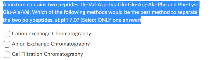 layer chromatography separates proteins on the basis of polarity with polar amino