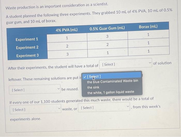 4%PVA,10mL of 0.5% guar gum, and 10mL of borax. After their experiments,