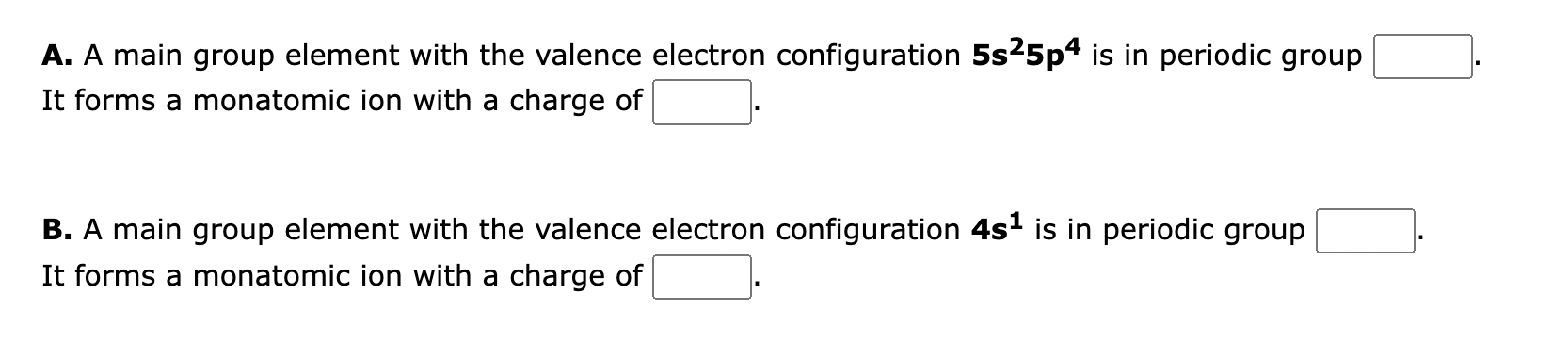 A. A main group element with the valence electron configuration 5s25p4
