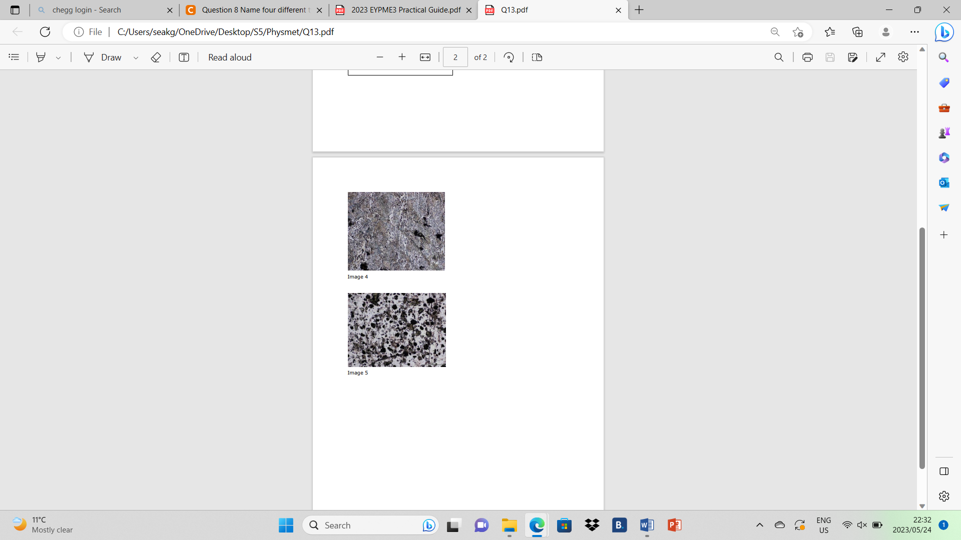 1. From the images below classify each image by the type