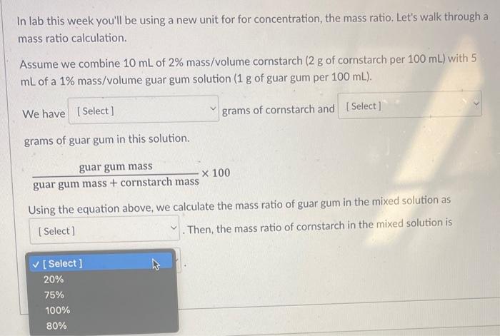 mL of a 1% mass/volume guar gum solution ( 1g of guar