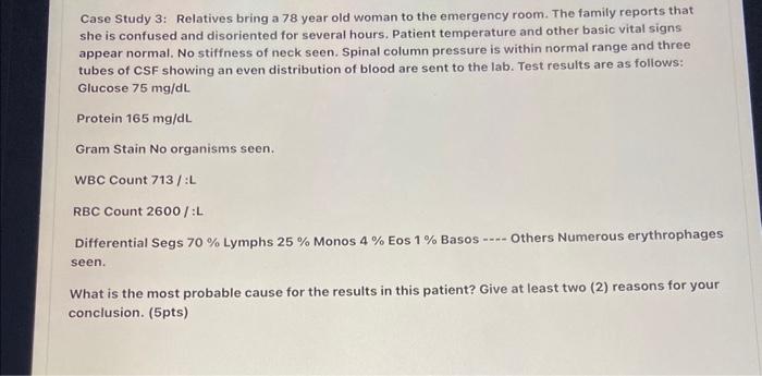 ?? Case Study 3: Relatives bring a 78 year old woman to