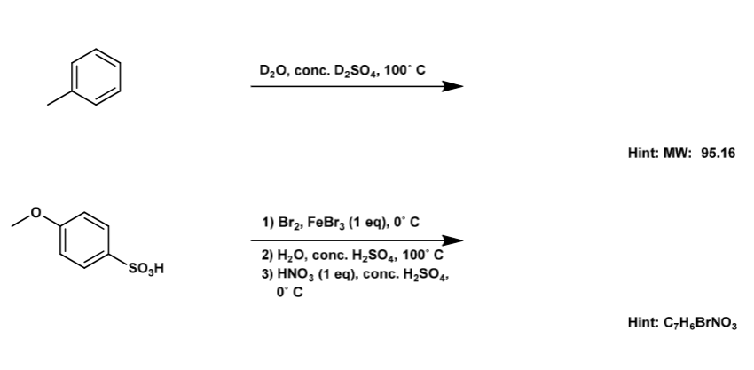  Predict the Product. Predict the product(s) for the following reactions. Please