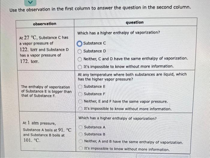 please answer both questions asap Use the observation in the first column