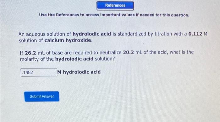  Use the References to access Important values If needed for this