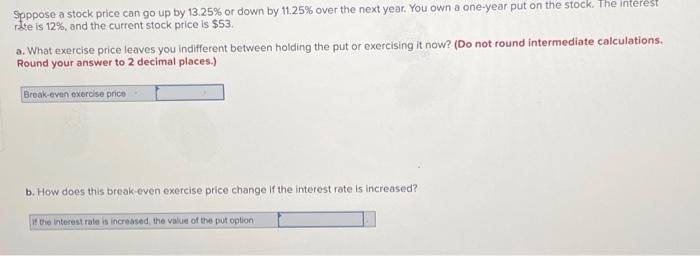 plewse answer a and b for a good rating! Spppose a stock