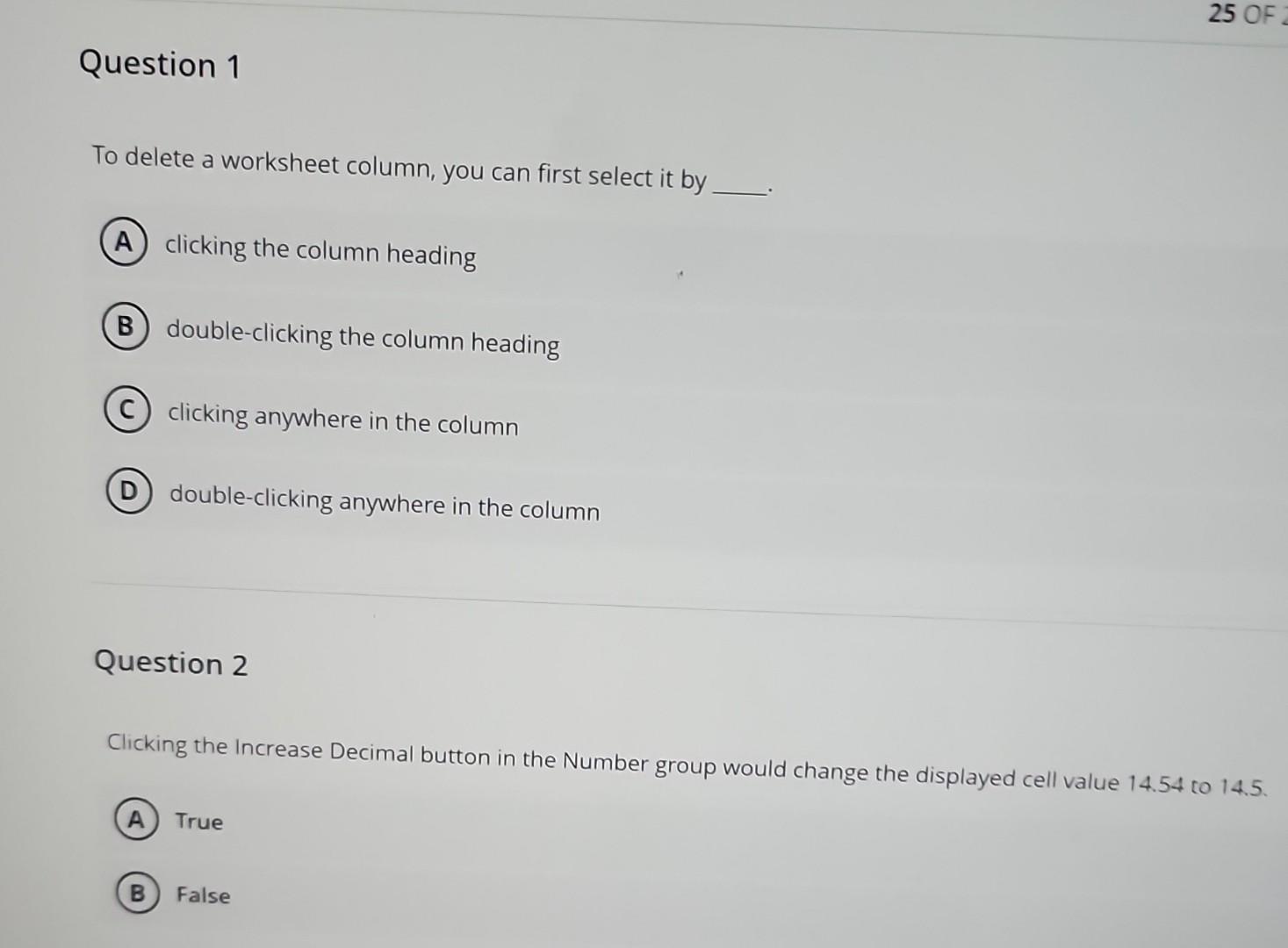  To delete a worksheet column, you can first select it by