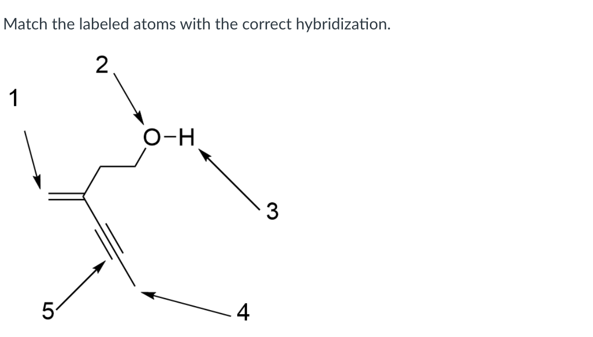  Atom 1 [ Choose ] not hybridized sp2 sp sp3 Atom