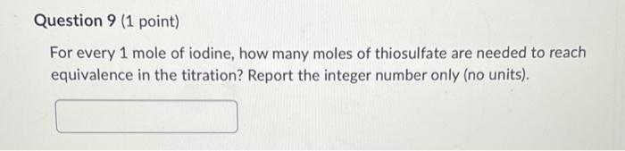 a standard sodium thiosulfate solution with a concentration of 0.01151M. They reported